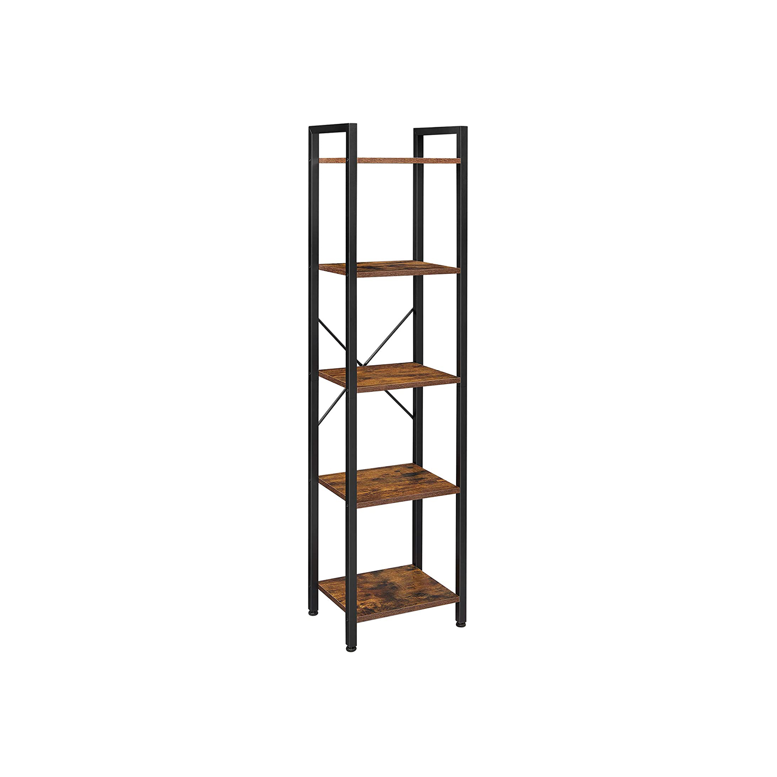 VASAGLE Knihovna industriální 40x30x153cm černá hnědá - Obrázek 2