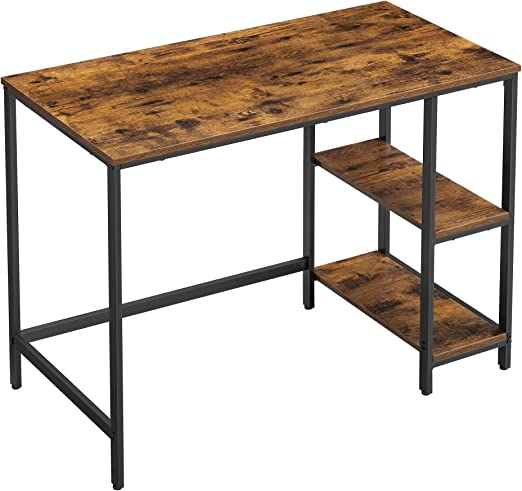 VASAGLE Psací stůl industriální 100x50x75 cm hnědý černý - Obrázek 2