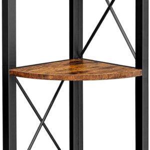 VASAGLE Rohový regál 5 polic 30 x 160 x 30 cm hnědá