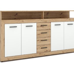 Vivaldi Komoda Luna 190 cm dub Artisan/bílá