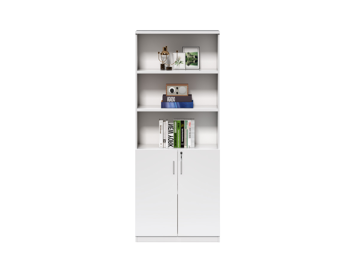 Vysoká kancelářská skříň Houseland Prime Neo 01 80 cm bílá - Obrázek 2