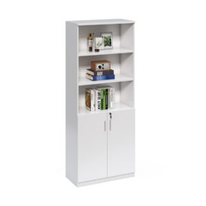 Vysoká kancelářská skříň Houseland Prime Neo 01 80 cm bílá