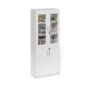 Vysoká kancelářská skříň Houseland Prime Neo 02 80 cm bílá