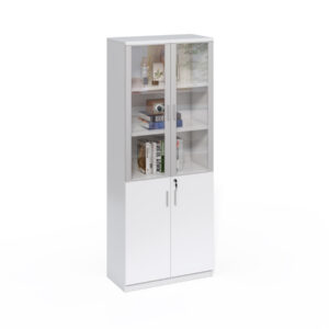 Vysoká kancelářská skříň Houseland Prime Neo 04 80 cm bílá