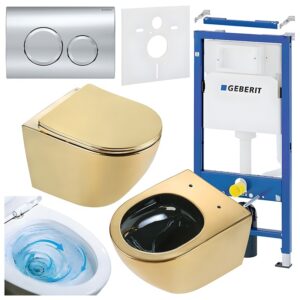 BPS-koupelny Podomítkový modul Geberit DuoFix s WC mísou FW-GL-BL-TR-03 + ovládací tlačítko Delta 20 chrom