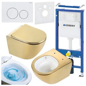 BPS-koupelny Podomítkový modul Geberit DuoFix s WC mísou FW-GL-WH-TR-03 + ovládací tlačítko Delta 20 bílá