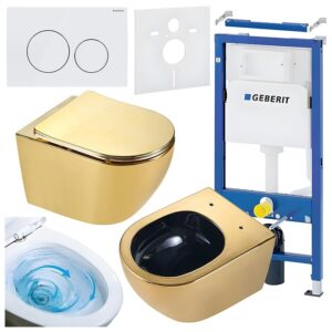 BPS-koupelny Podomítkový modul Geberit DuoFix s WC mísou MU-GL-BL-TR-03 + ovládací tlačítko Delta 20 bílá