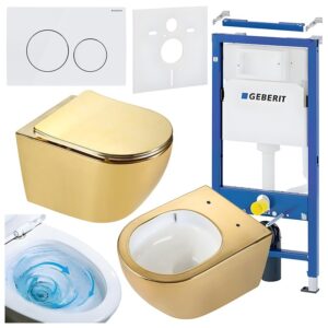 BPS-koupelny Podomítkový modul Geberit DuoFix s WC mísou MU-GL-WH-TR-03 + ovládací tlačítko Delta 20 bílá
