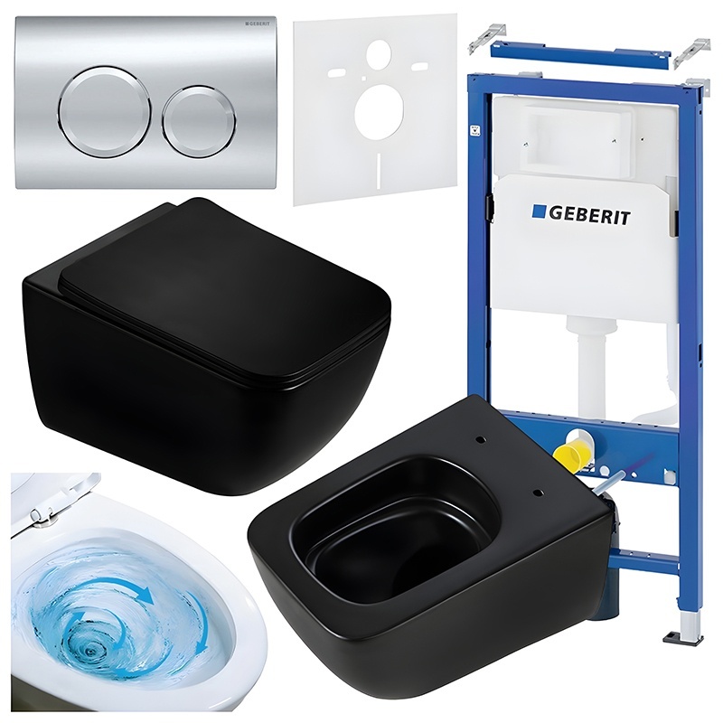 BPS-koupelny Podomítkový modul Geberit DuoFix s WC mísou YU-MTB-TR-03 + ovládací tlačítko Delta 20 chrom