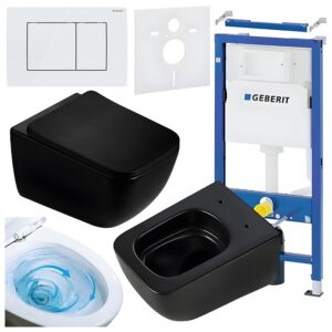 BPS-koupelny Podomítkový modul Geberit DuoFix s WC mísou YU-MTB-TR-03 + ovládací tlačítko Delta 30 bílá