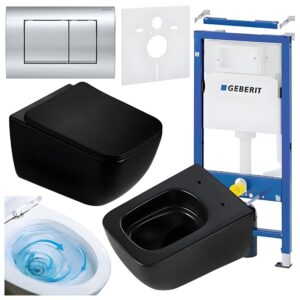 BPS-koupelny Podomítkový modul Geberit DuoFix s WC mísou YU-MTB-TR-03 + ovládací tlačítko Delta 30 chrom