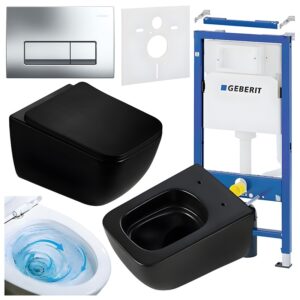 BPS-koupelny Podomítkový modul Geberit DuoFix s WC mísou YU-MTB-TR-03 + ovládací tlačítko Delta 50 chrom