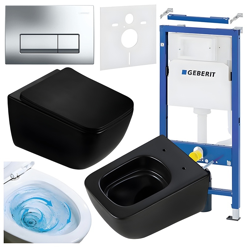 BPS-koupelny Podomítkový modul Geberit DuoFix s WC mísou YU-MTB-TR-03 + ovládací tlačítko Delta 50 chrom