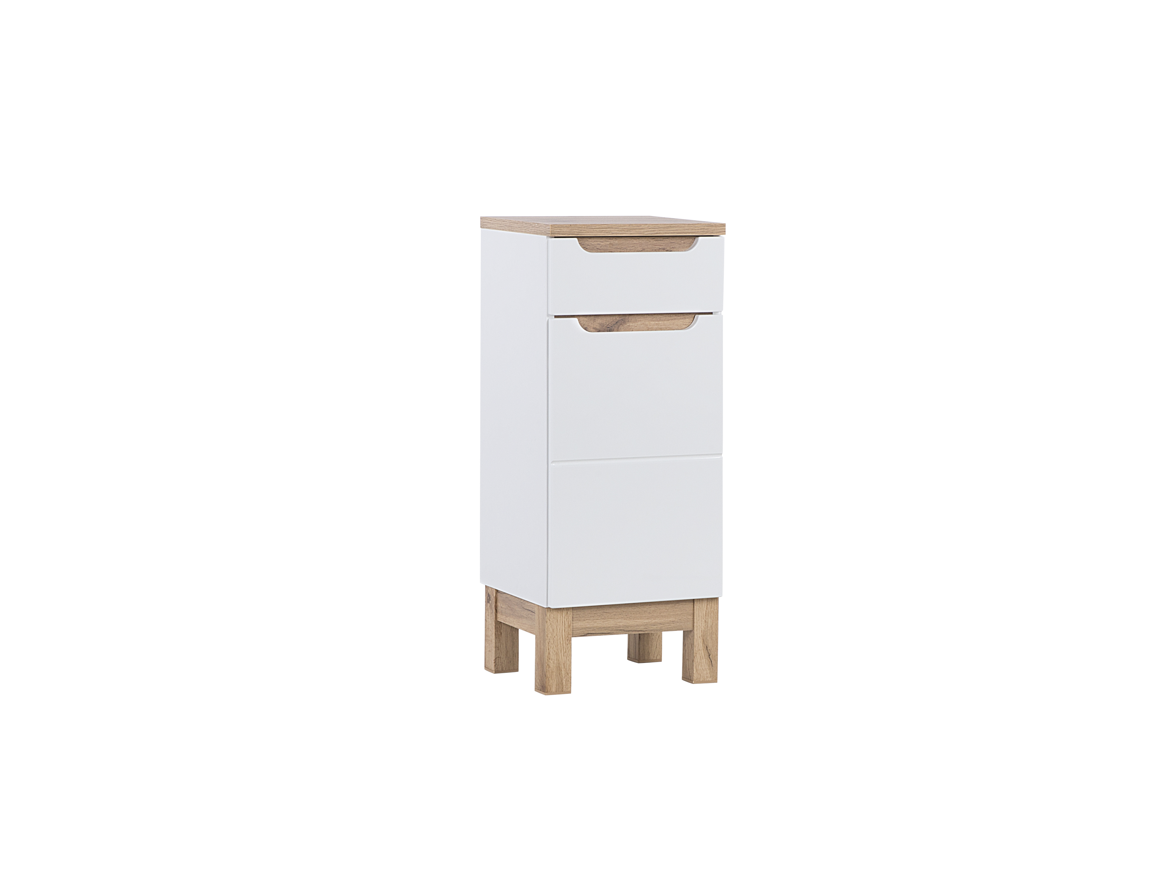 Comad Doplňková koupelnová skříňka nízká Bali White 35 bílá/dub wotan