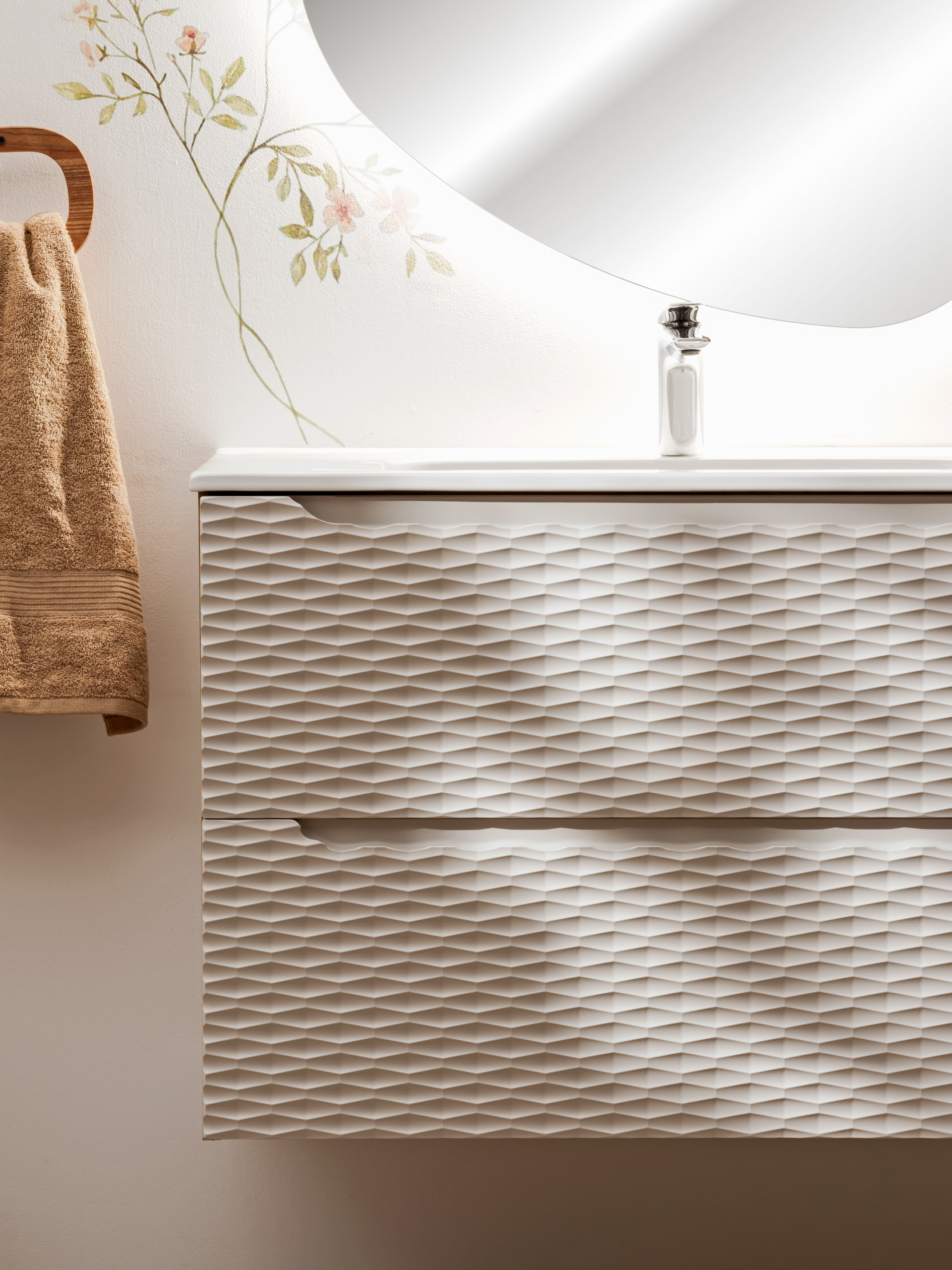 Comad Koupelnová skříňka pod umyvadlo Ocean Beige 70 béžová/dub olejovaný - Obrázek 2