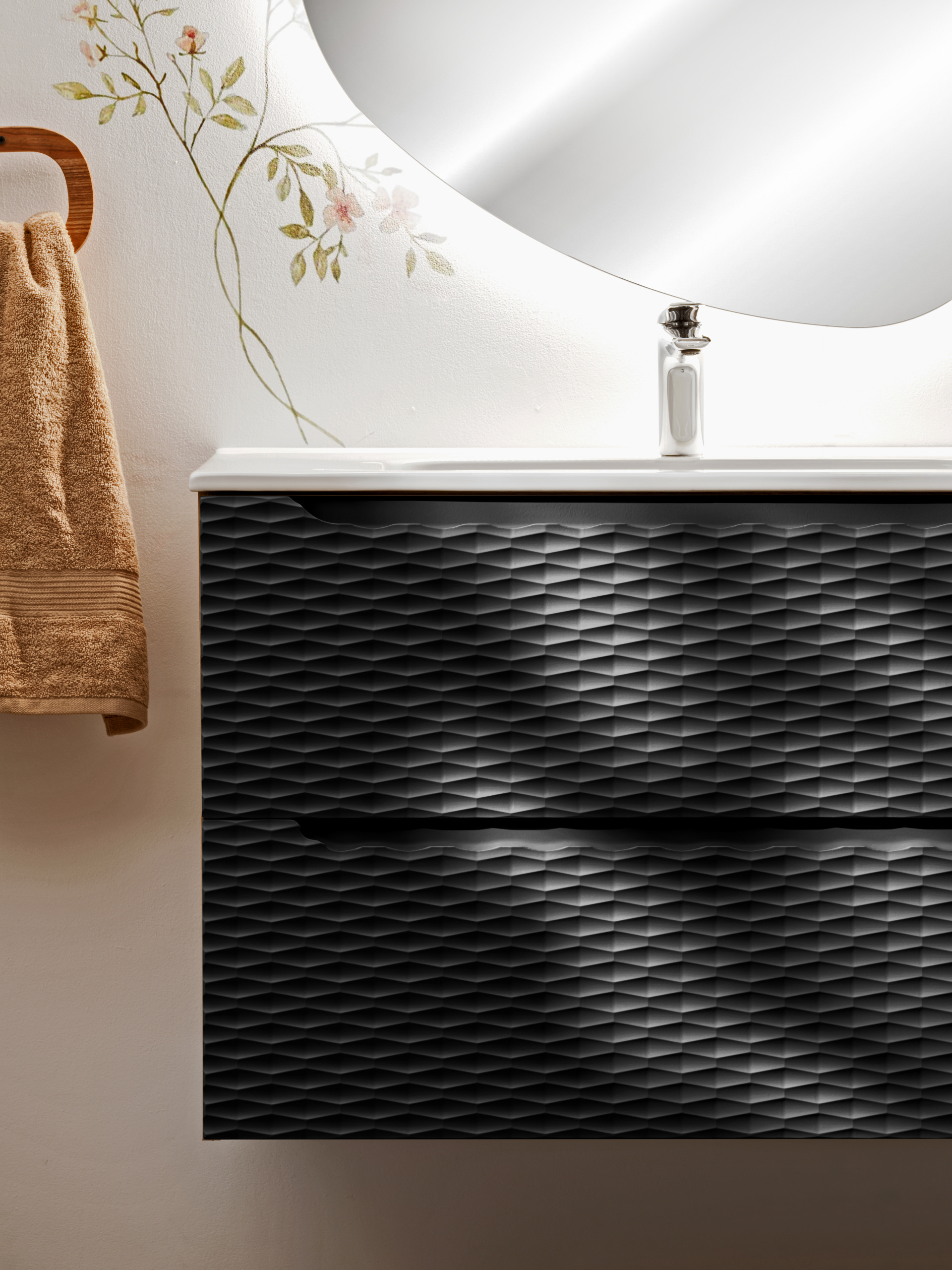 Comad Koupelnová skříňka pod umyvadlo Ocean Black 60 černá/dub olejovaný - Obrázek 2