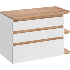 Comad Koupelnová skříňka pod umyvadlo Platinum 90 bílá/zlatý dub craft