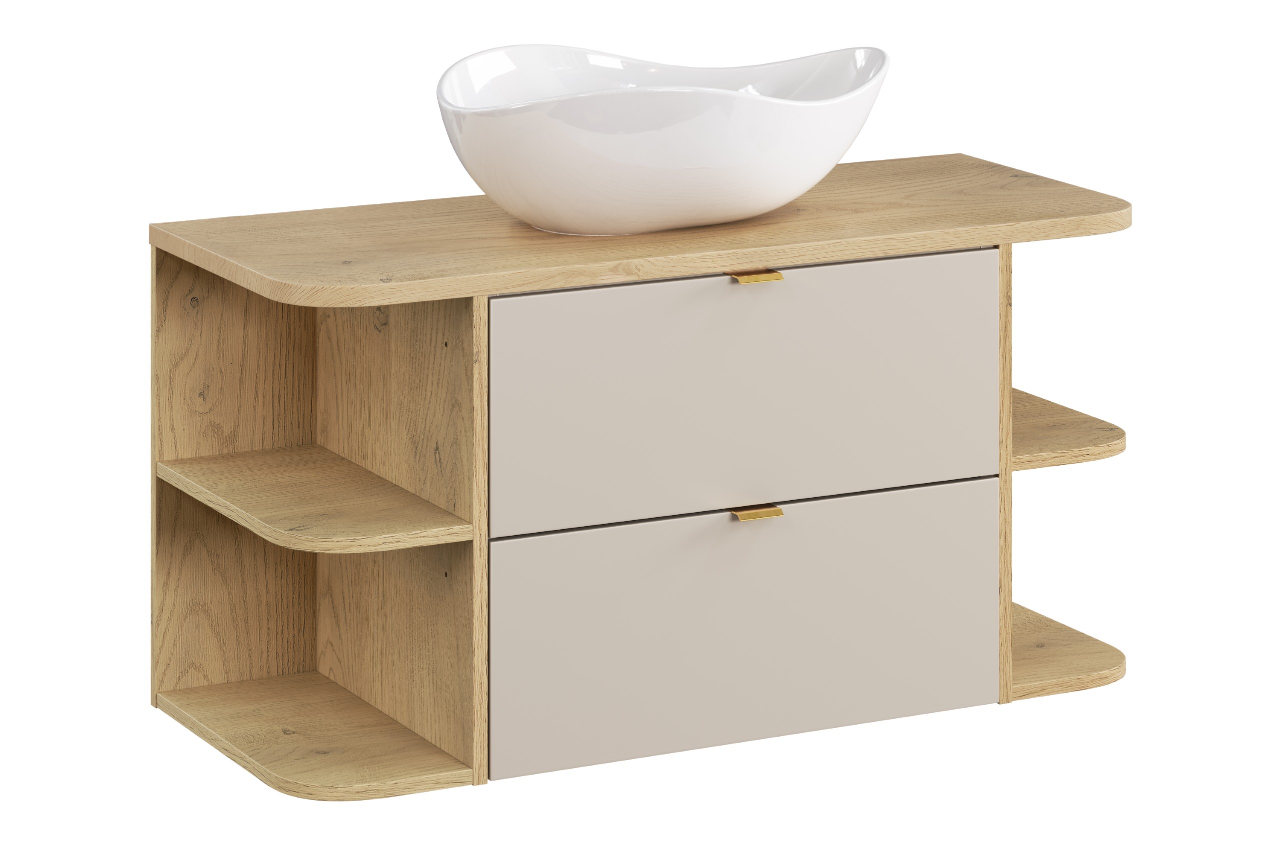 Comad Koupelnová skříňka s deskovým umyvadlem SET-DC B CREMONA 100 kašmír/dub cremona