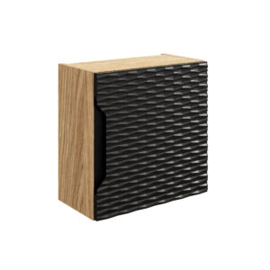 Comad Koupelnová skříňka závěsná horní Qubik Ocean Black 35 černá/dub olejovaný