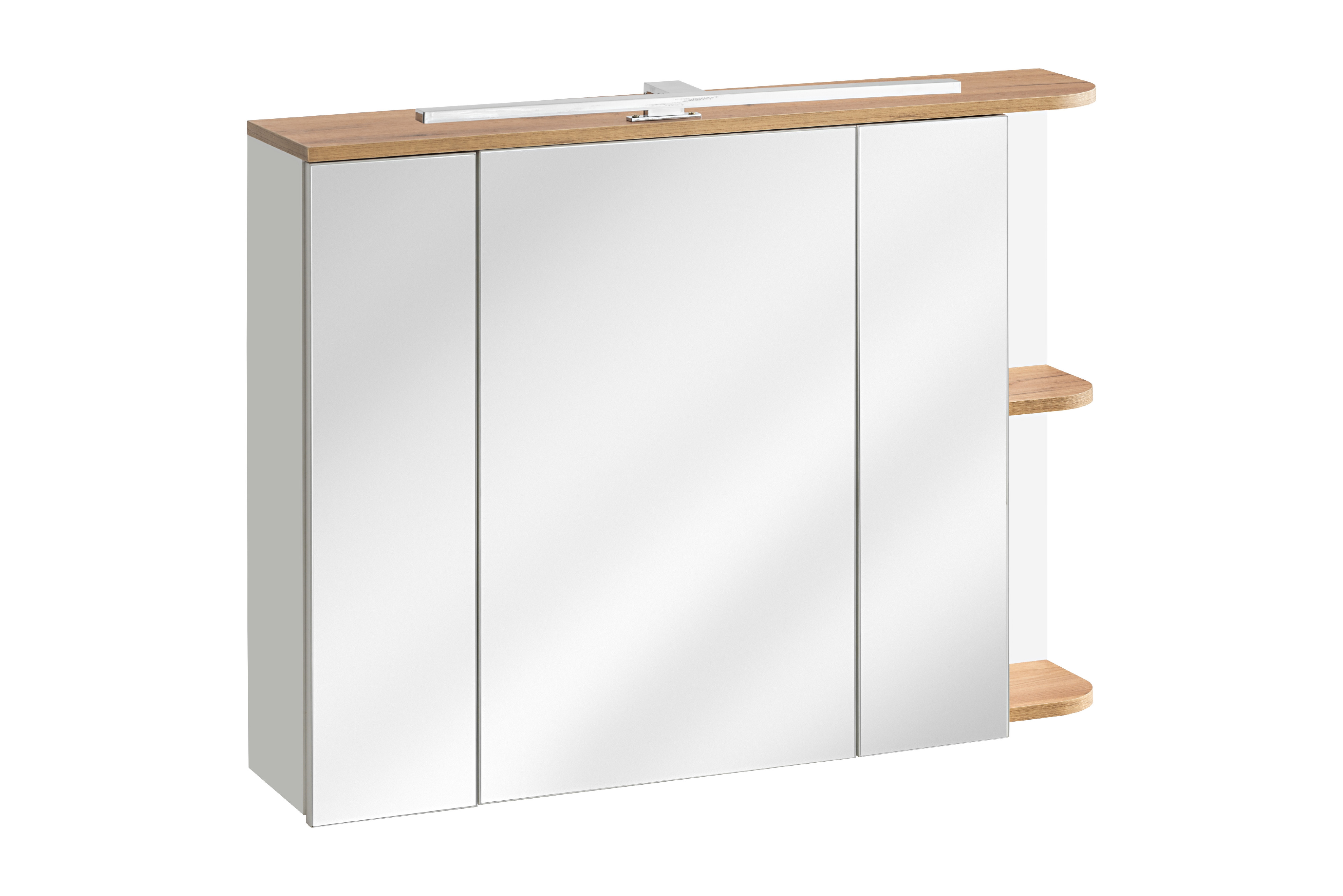 Comad Zrcadlová skříňka bez osvětlení Platinum 90 bílá/zlatý dub craft