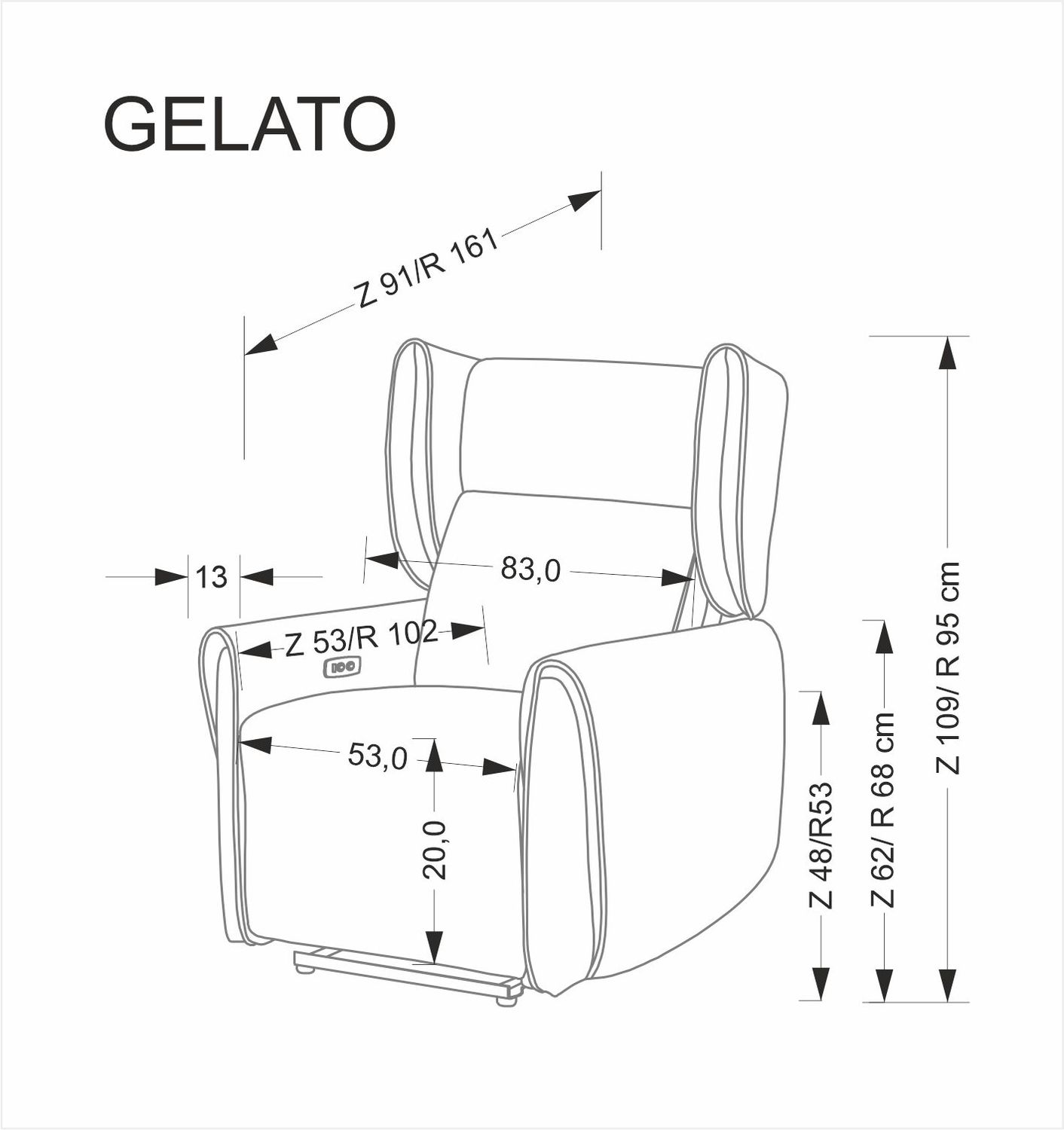 HALMAR Čalouněné polohovatelné křeslo GELATO šedé - Obrázek 2