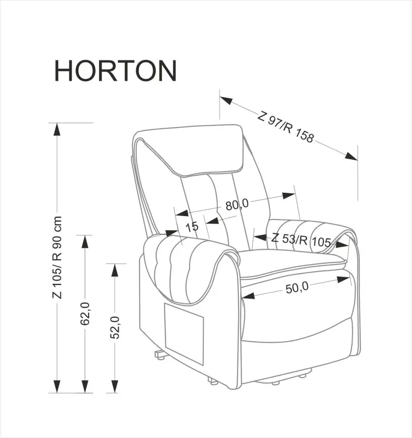 HALMAR Čalouněné polohovatelné křeslo HORTON béžové - Obrázek 2