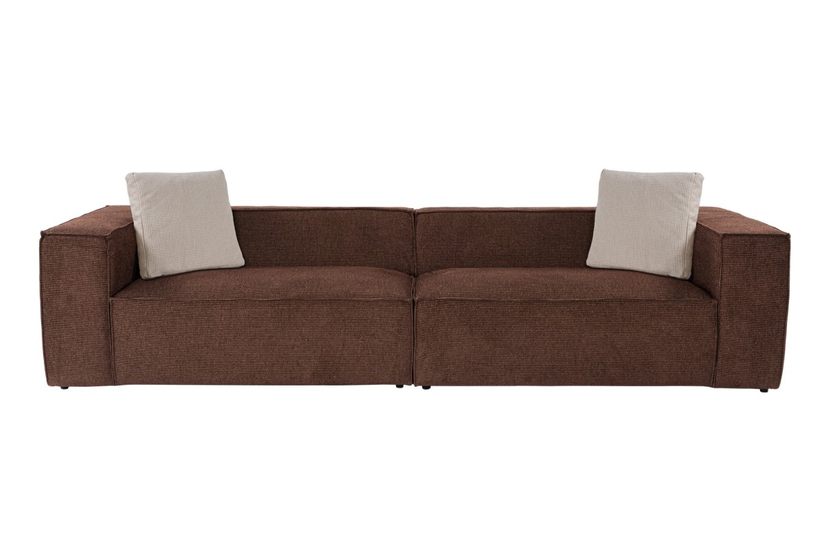 Hanah Home Čtyřmístná pohovka Lora 300 cm hnědá