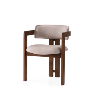 Kalune Design Čalouněná jídelní židle CO z masivu krémová/ořech