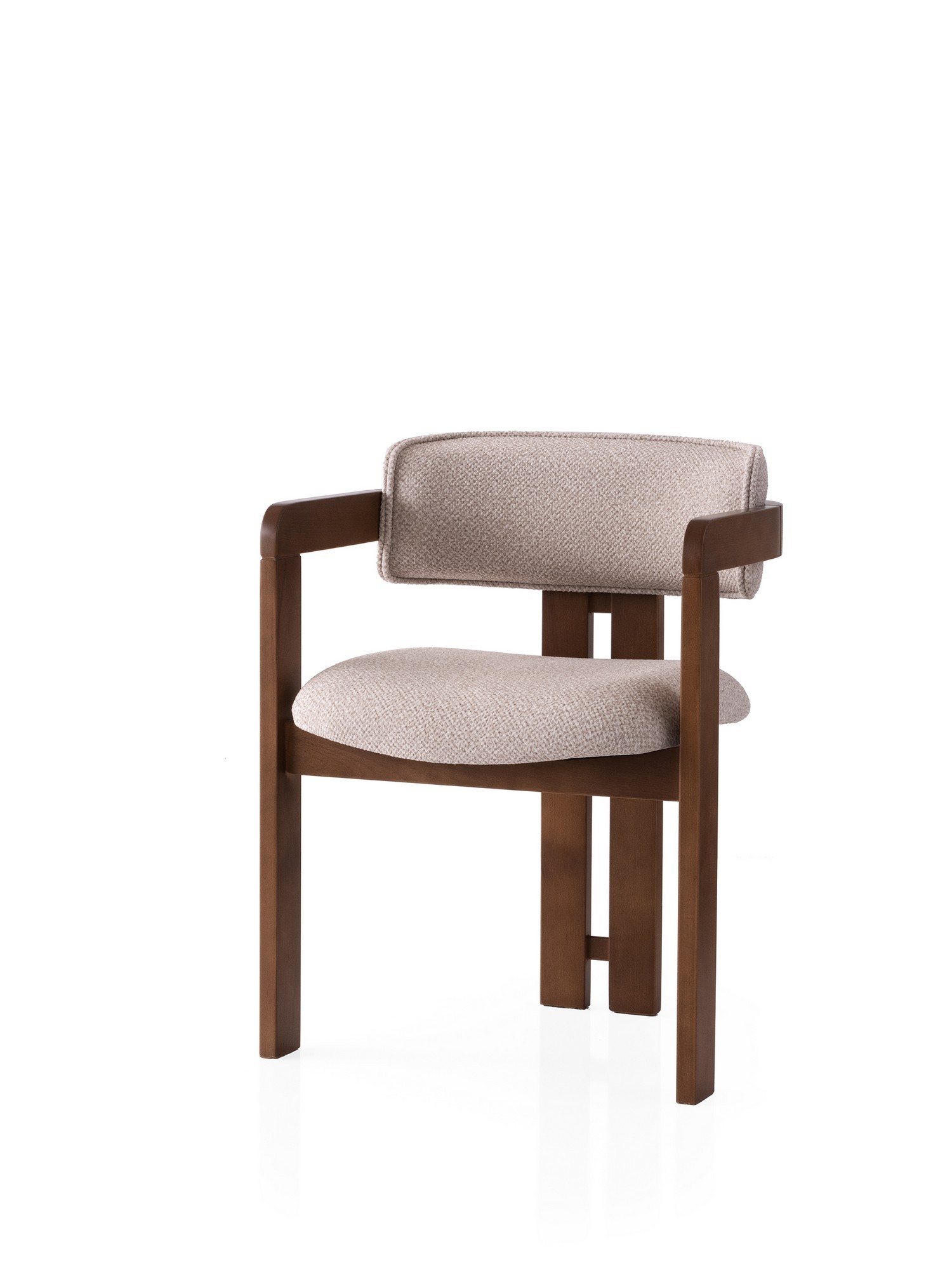 Kalune Design Čalouněná jídelní židle CO z masivu krémová/ořech