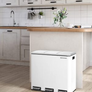 SONGMICS Odpadkový koš na tříděný odpad 3 x 18 l bílý