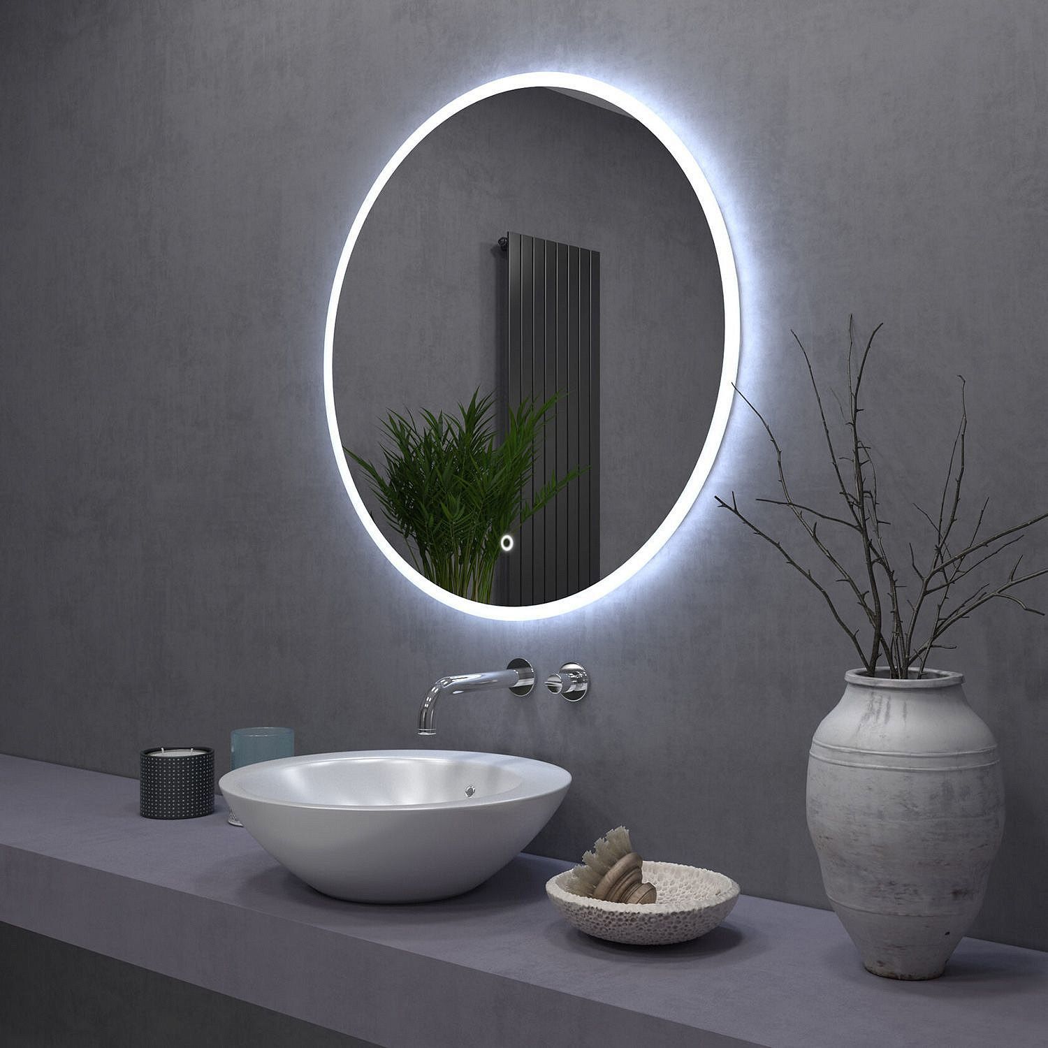 Tutumi Zrcadlo ⌀70 cm s regulovatelným LED osvětlením HOM-02823 - Obrázek 2