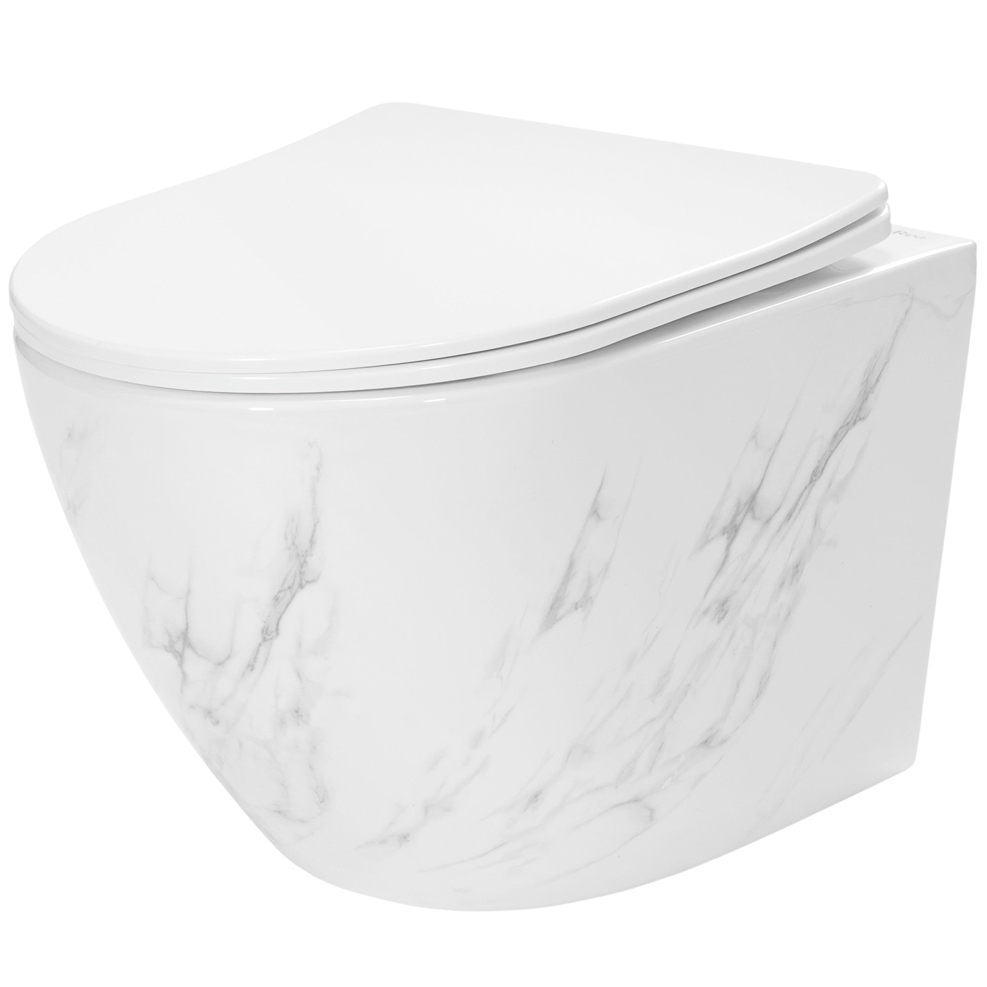 Závěsná WC mísa se SoftClose sedátkem REA CARLOS SLIM RIMLESS