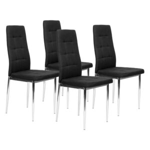 3kraft Sada 4 ks jídelních židlí Nogo černá/chrom