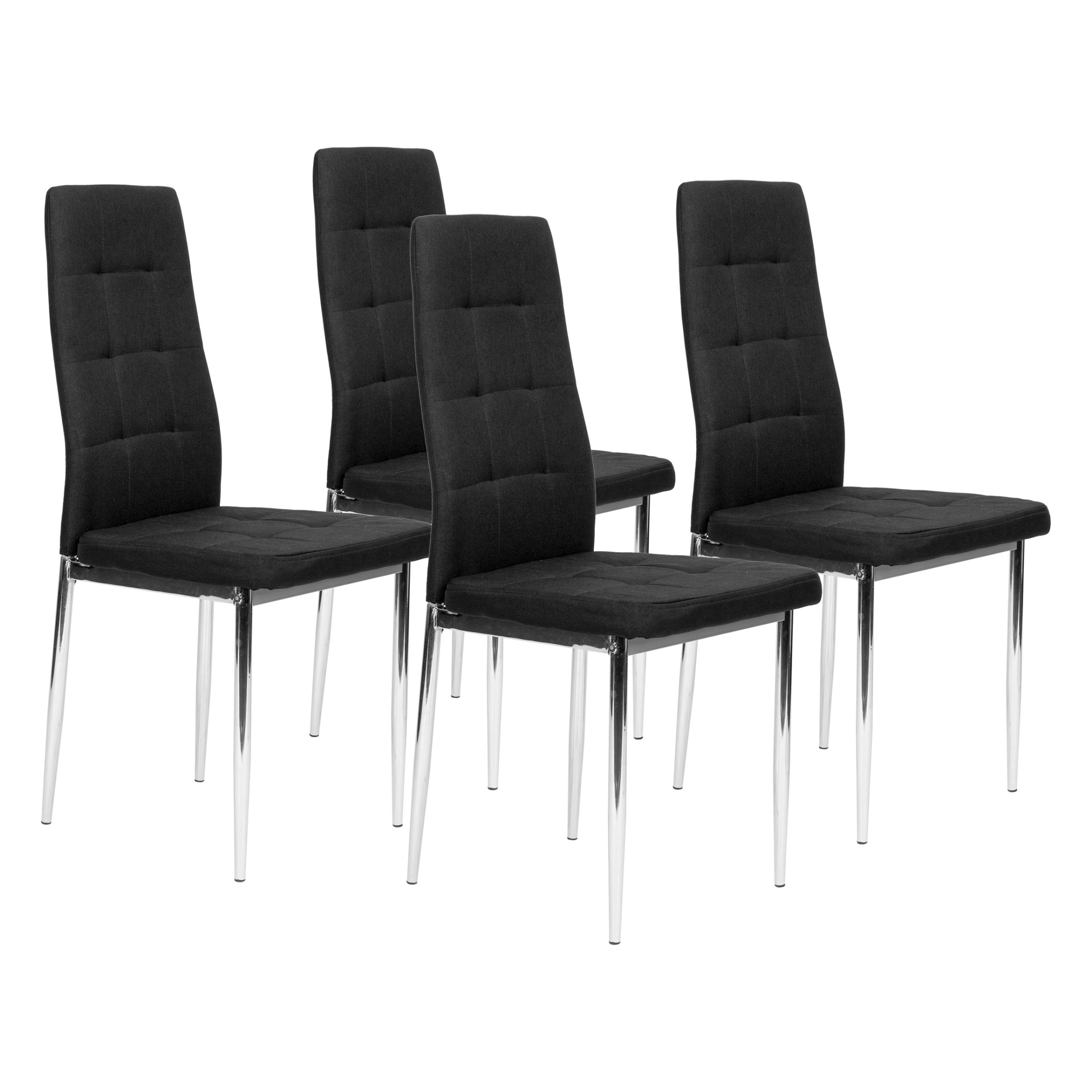 3kraft Sada 4 ks jídelních židlí Nogo černá/chrom