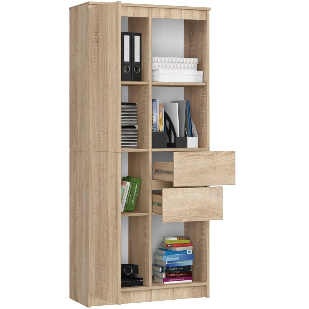 Ak furniture Kancelářská knihovna Rexa dub sonoma - Obrázek 2