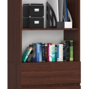 Ak furniture Knihovna Ronald 60 cm 3 šuplíky a 3 police wenge