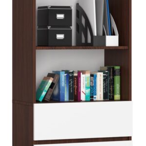 Ak furniture Knihovna Ronald 60 cm 3 šuplíky a 3 police wenge/bílá