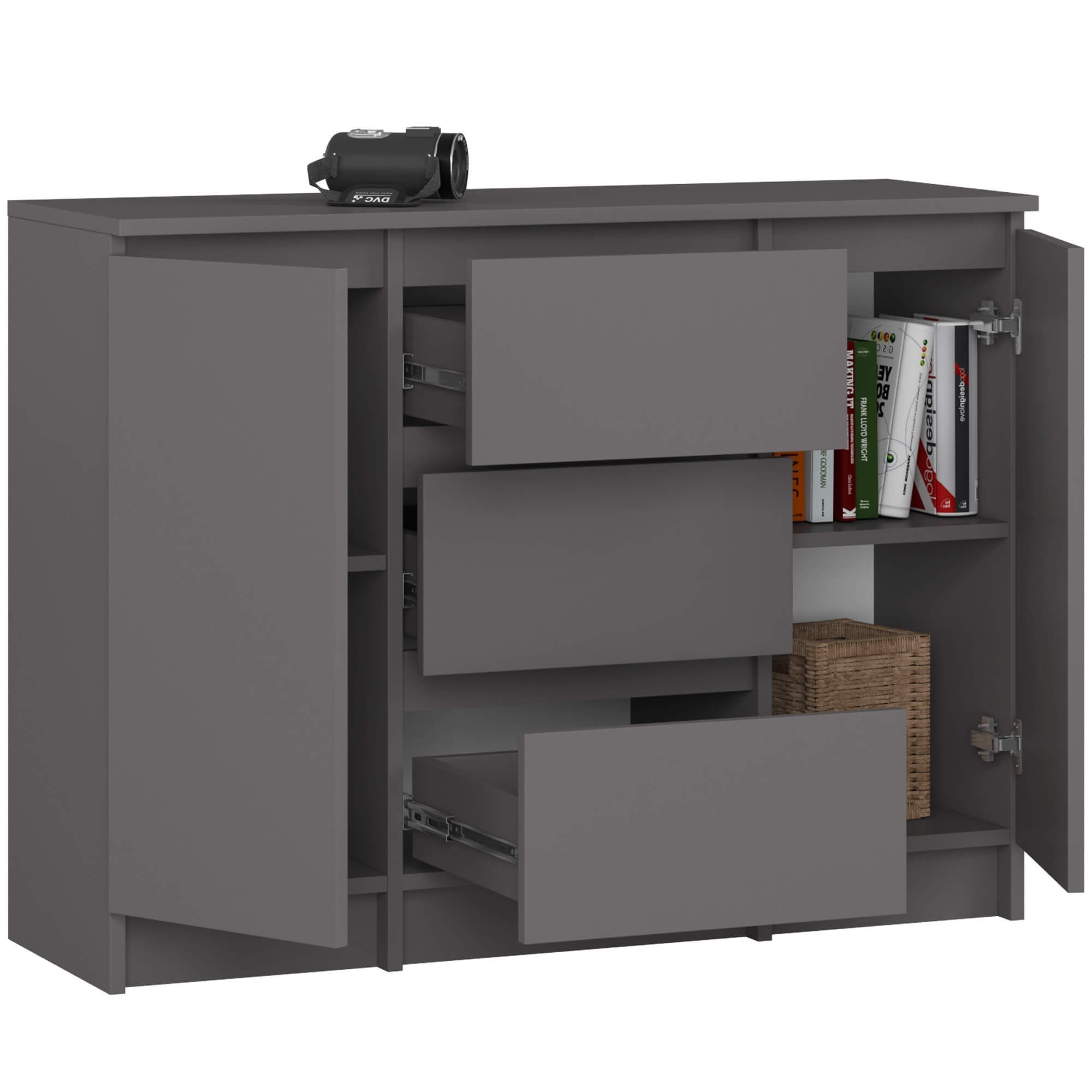 Ak furniture Komoda Girgo 100 cm grafit - Obrázek 2