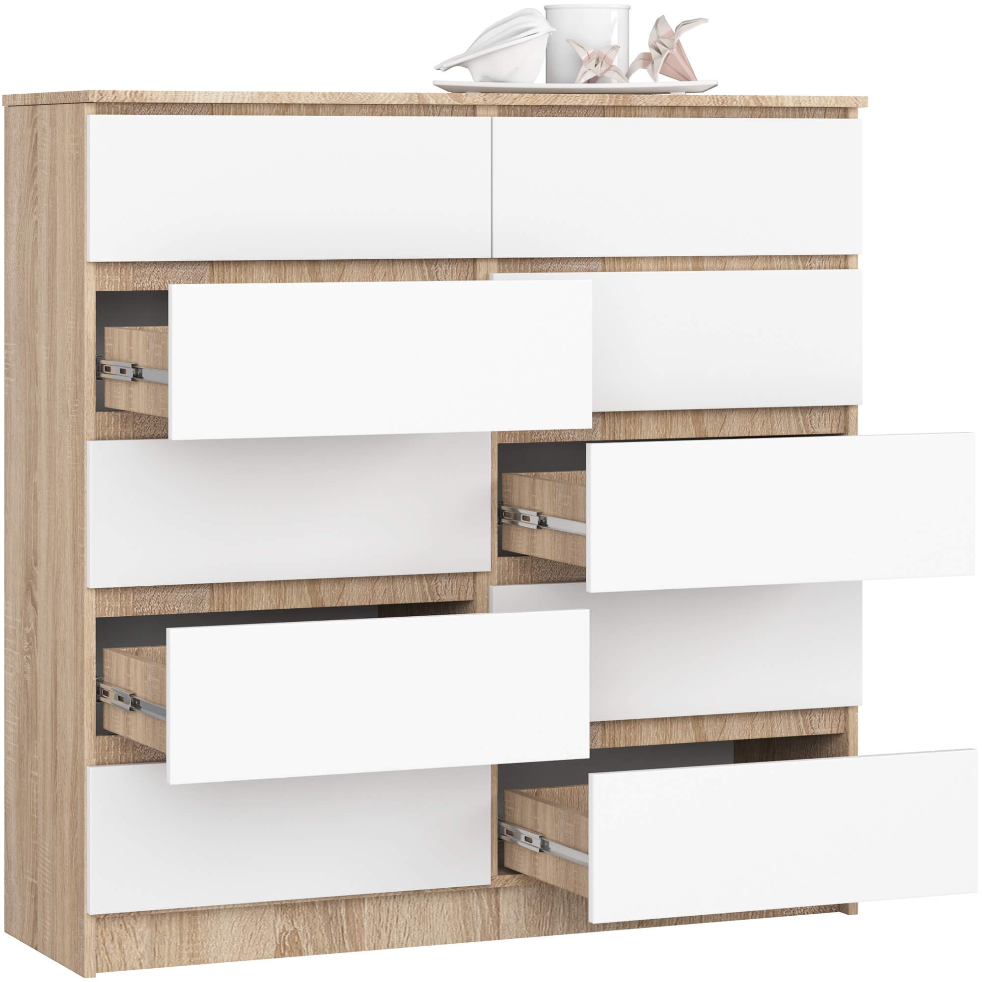 Ak furniture Komoda Kuba 120 cm dub sonoma/bílá - Obrázek 2