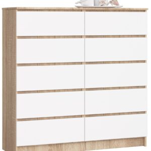 Ak furniture Komoda Kuba 120 cm dub sonoma/bílá
