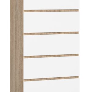 Ak furniture Komoda Kuba 60 cm - 5 šuplíků dub sonoma/bílá