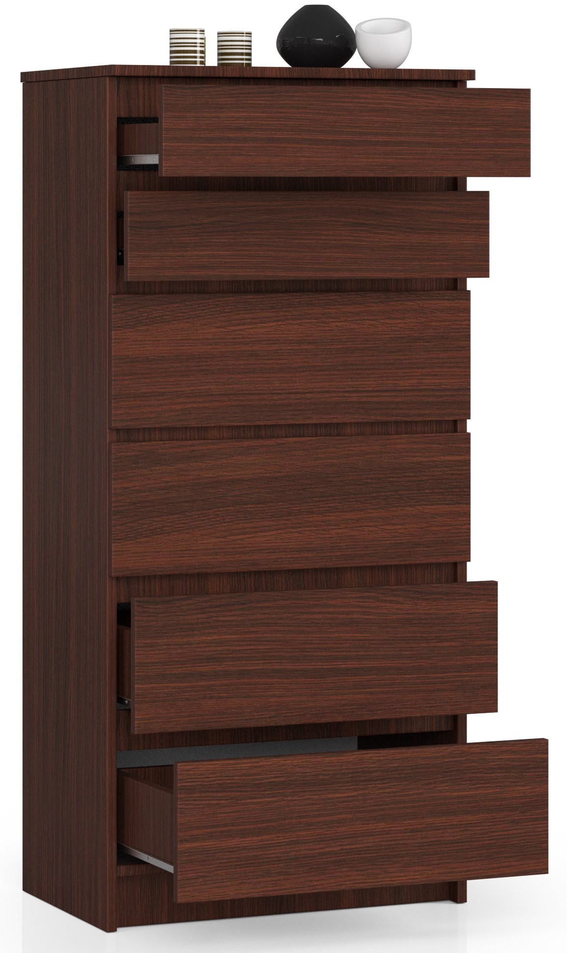 Ak furniture Komoda Kuba 60 cm - 6 šuplíků wenge - Obrázek 2