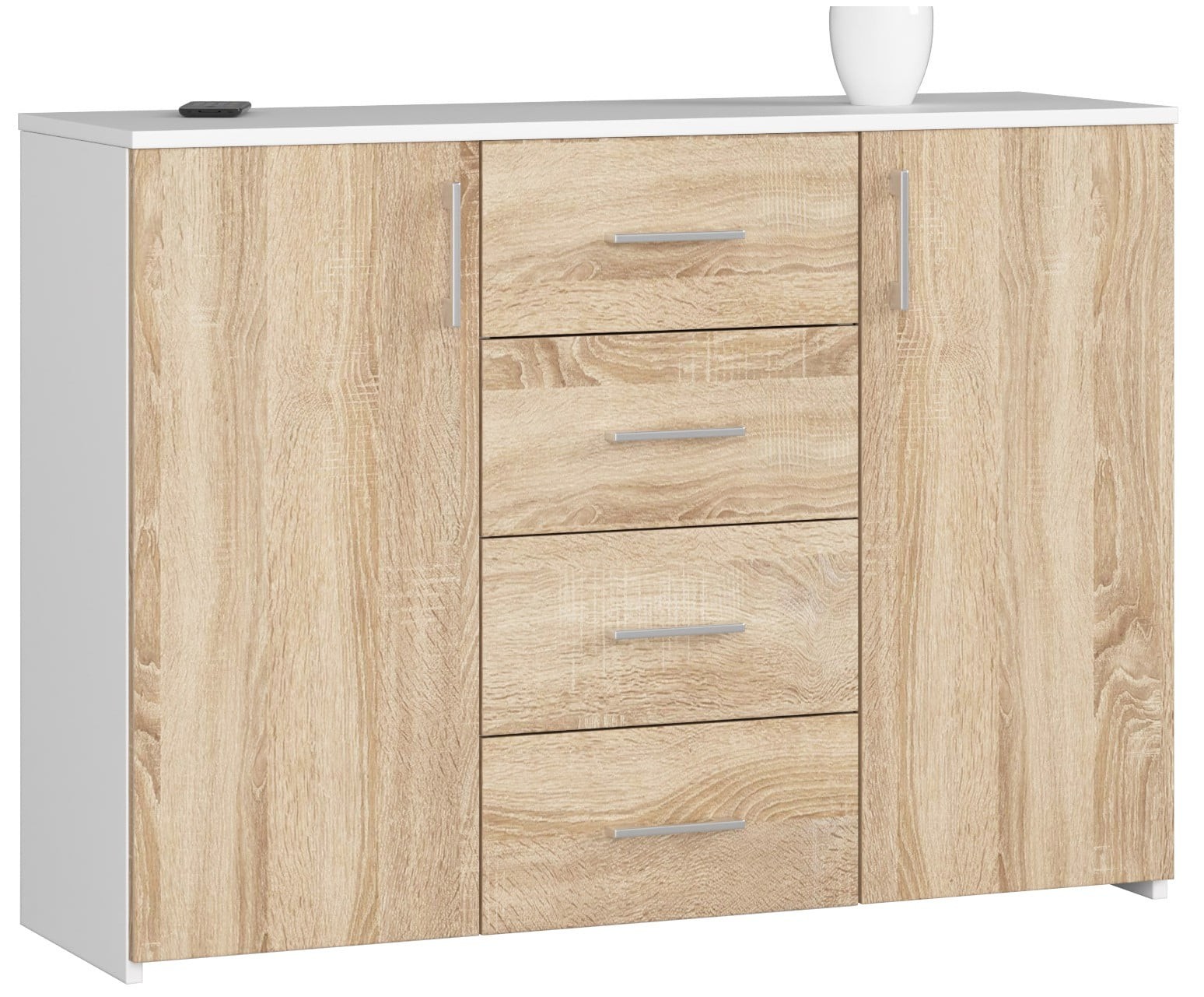 Ak furniture Komoda Torvi K 110 cm bílá/dub sonoma