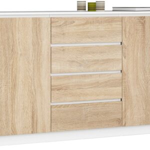 Ak furniture Komoda Tove K 160 cm bílá/dub sonoma