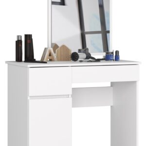 Ak furniture Kosmetický stolek se zrcadlem P-2 II 90x50 cm bílý levý