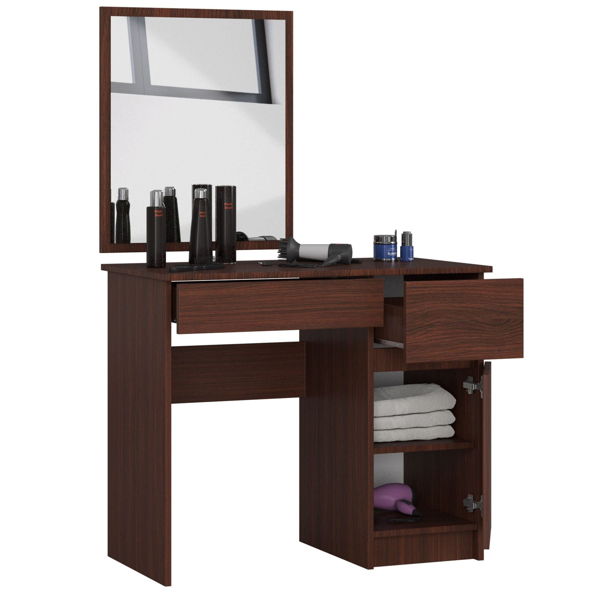 Ak furniture Kosmetický stolek se zrcadlem P-2/SL wenge pravý - Obrázek 2