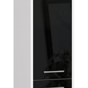 Ak furniture Koupelnová skříňka Fin I 30 cm bílá/černá lesk
