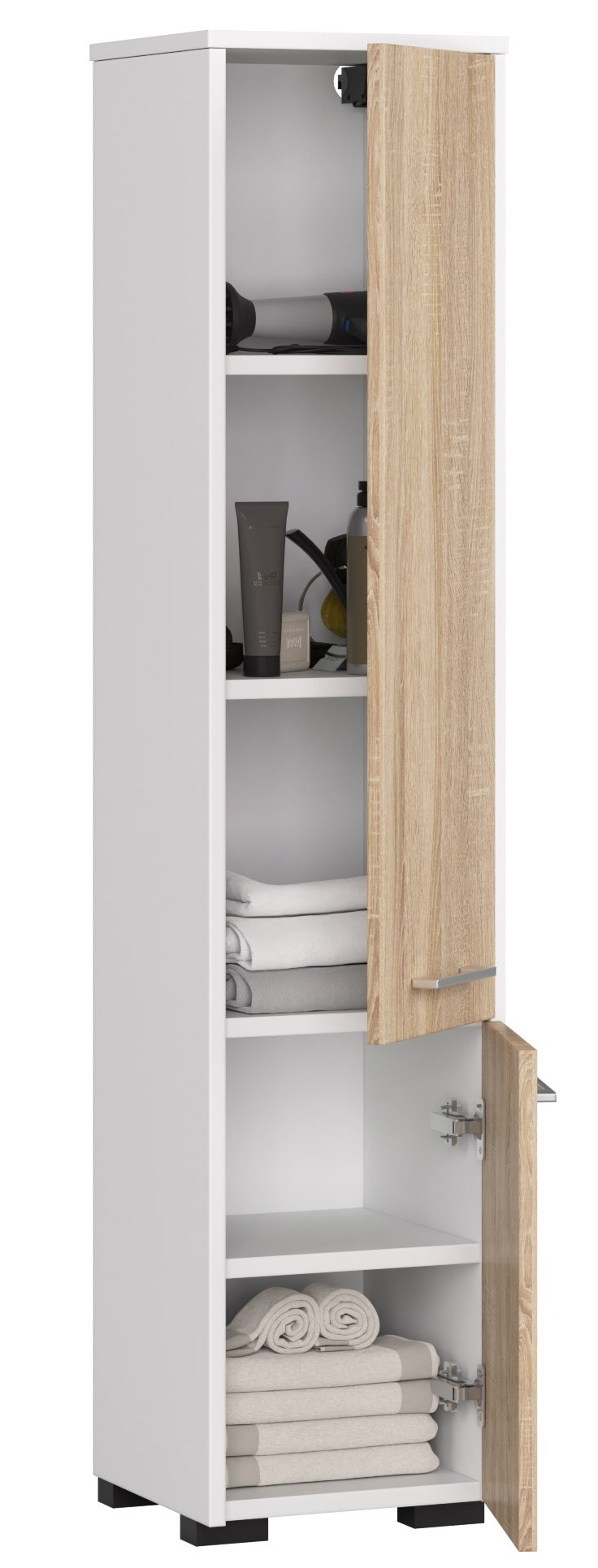 Ak furniture Koupelnová skříňka Fin I 30 cm bílá/sonoma - Obrázek 2