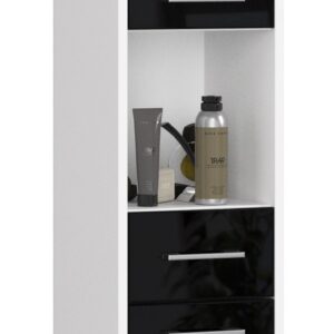 Ak furniture Koupelnová skříňka Fin II 30 cm bílá/černá lesk