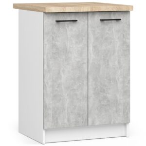 Ak furniture Kuchyňská skříňka Olivie S 60 cm 2D bílá/beton/dub sonoma